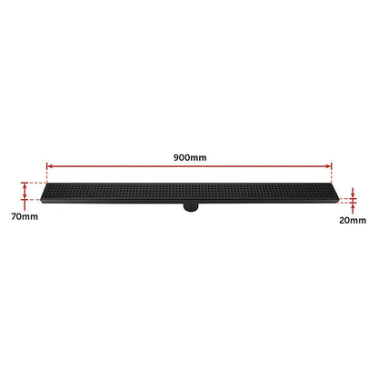 900Mm Black Grate Shower Drain Square Pattern