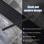 1000mm Bathroom Shower Black Floor Waste Square Pattern