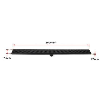 1000Mm Black Grate Shower Drain Square Pattern