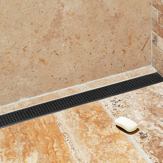 1200Mm Black Grate Shower Drain Square Pattern