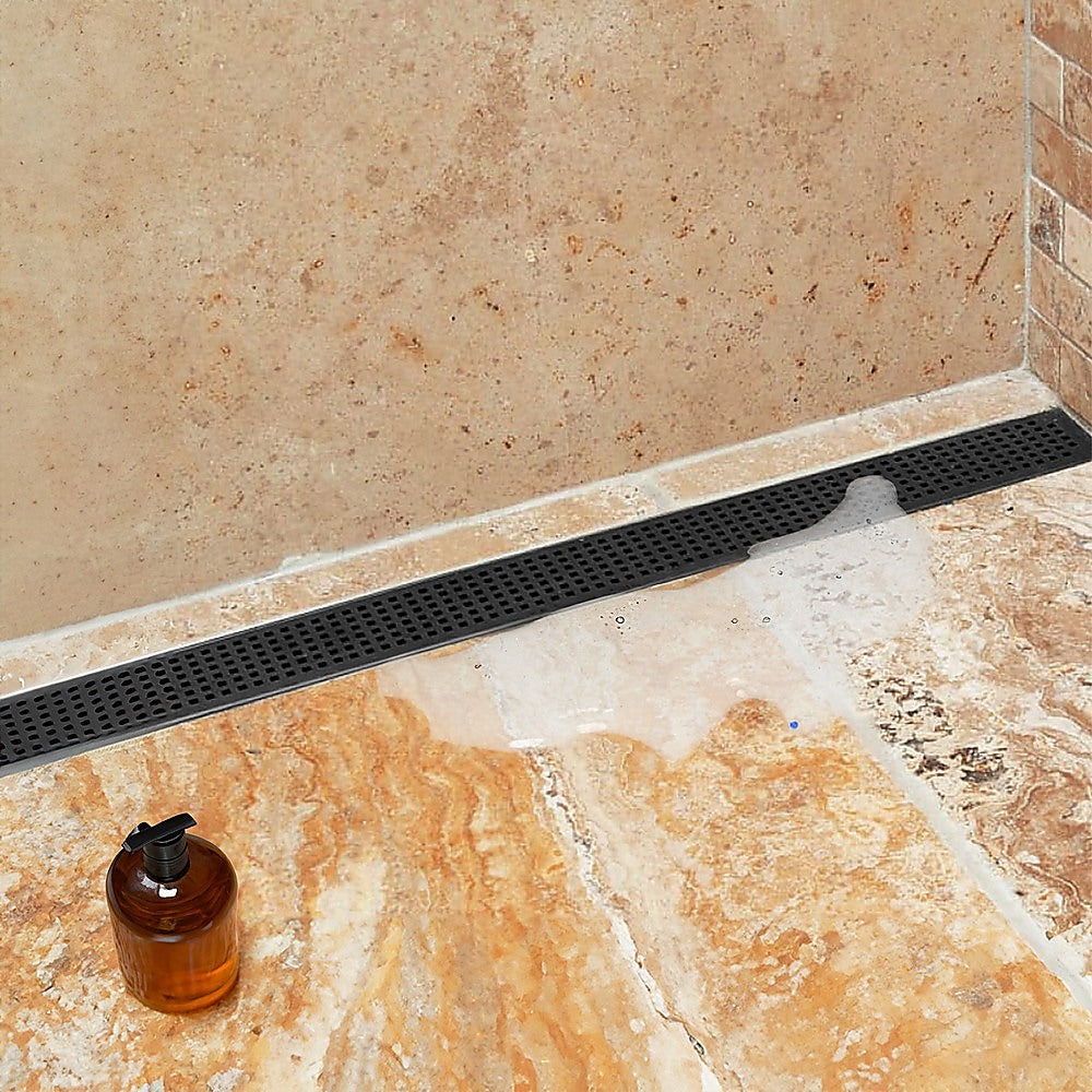 1200Mm Black Grate Shower Drain Square Pattern