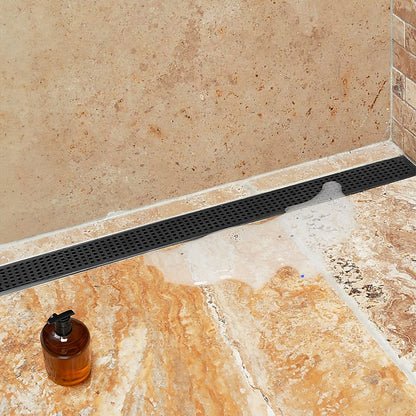 1200Mm Black Grate Shower Drain Square Pattern