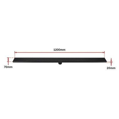 1200Mm Black Grate Shower Drain Square Pattern