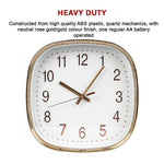 Modern Silent Wall Clock - Non-Ticking Quartz Battery Operated Gold