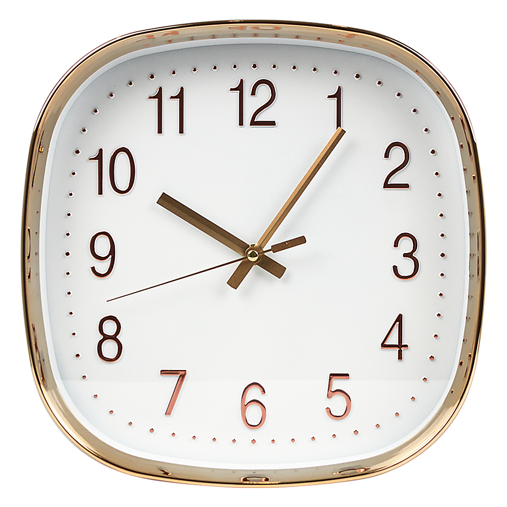 Modern Silent Wall Clock - Non-Ticking Quartz Battery Operated Gold