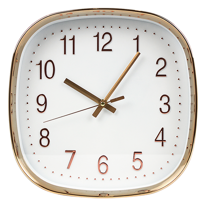 Modern Silent Wall Clock - Non-Ticking Quartz Battery Operated Gold