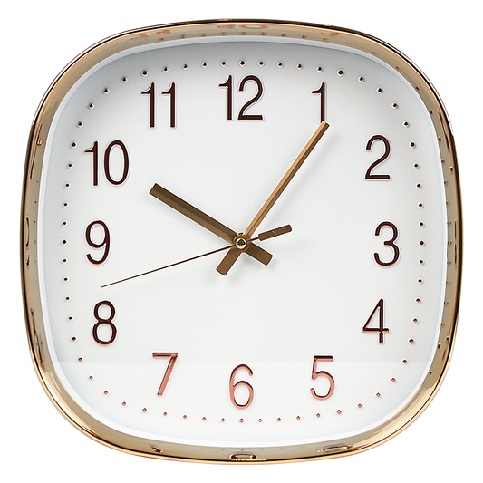 Modern Silent Wall Clock - Non-Ticking Quartz Battery Operated Gold