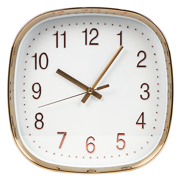  Modern Silent Wall Clock - Non-Ticking Quartz Battery Operated Gold