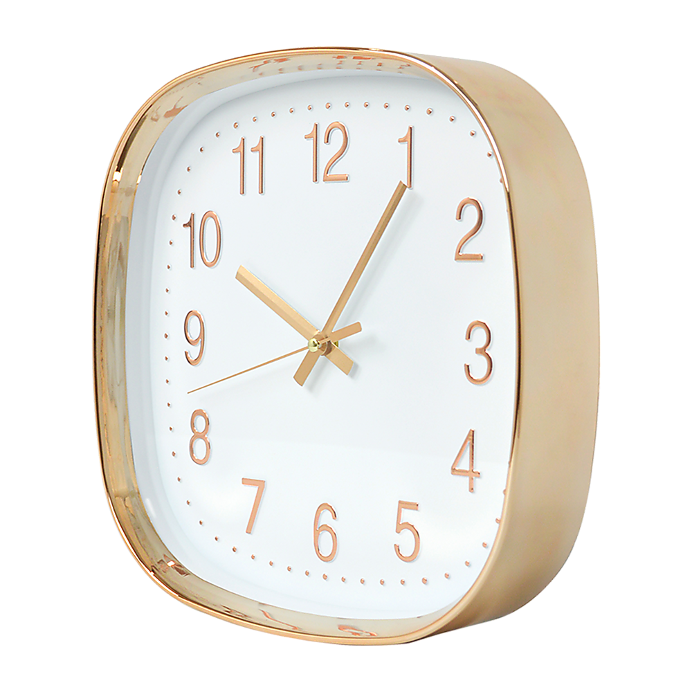 Modern Silent Wall Clock - Non-Ticking Quartz Battery Operated Gold