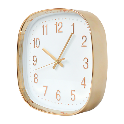 Modern Silent Wall Clock - Non-Ticking Quartz Battery Operated Gold