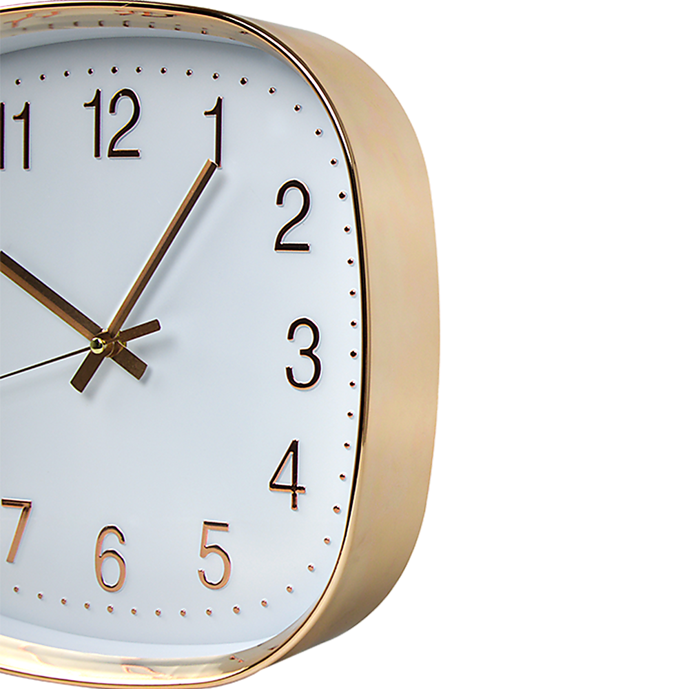 Modern Silent Wall Clock - Non-Ticking Quartz Battery Operated Gold