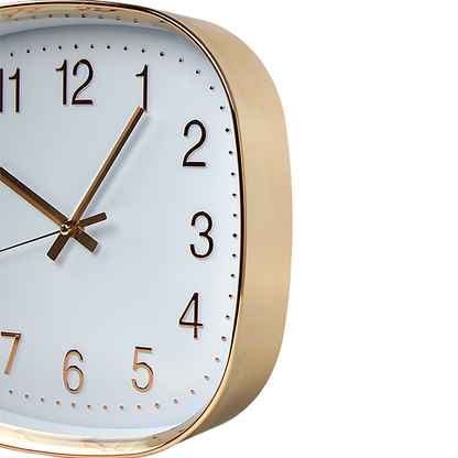 Modern Silent Wall Clock - Non-Ticking Quartz Battery Operated Gold