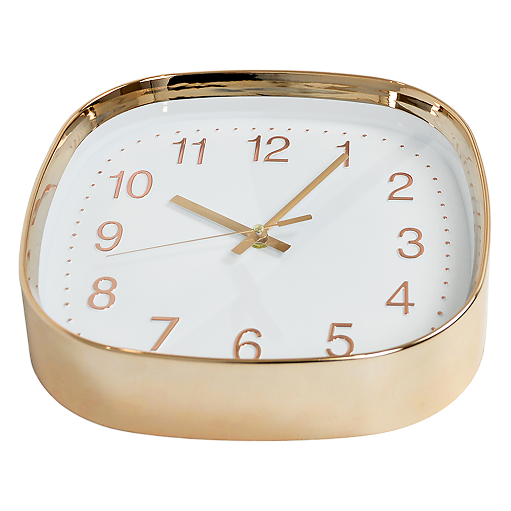Modern Silent Wall Clock - Non-Ticking Quartz Battery Operated Gold