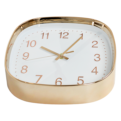 Modern Silent Wall Clock - Non-Ticking Quartz Battery Operated Gold