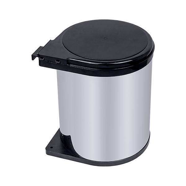  Kitchen Swing Pull Out Bin Stainless Steel Garbage Rubbish Waste Trash Can 14L