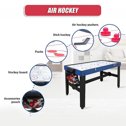 4Ft 12-In-1 Combo Games Tables Foosball Soccer Basketball Hockey Pool
