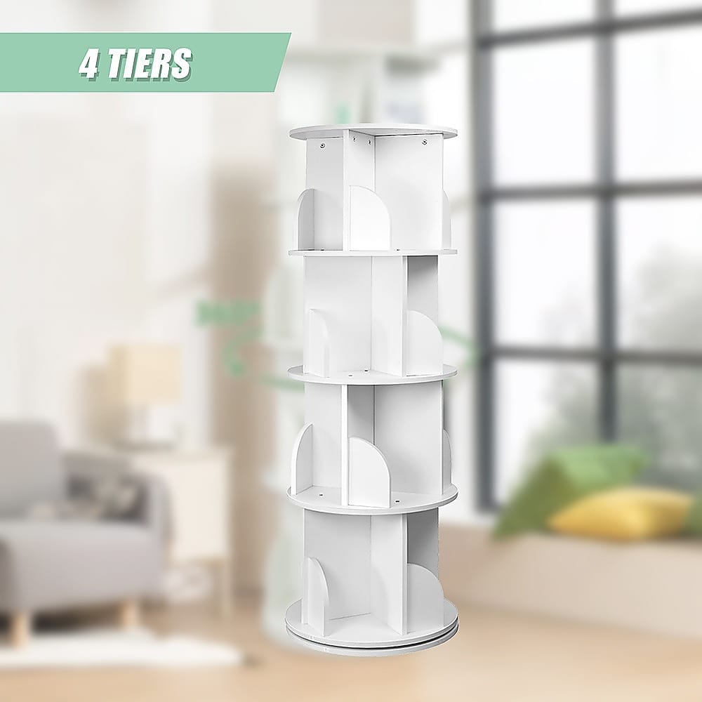 Rotating Bookcase Shelf Unit 129x40cm