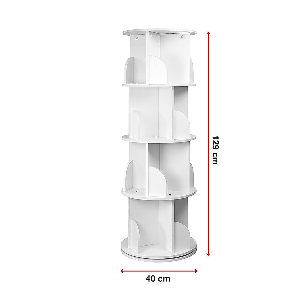 Rotating Bookcase Shelf Unit 129x40cm