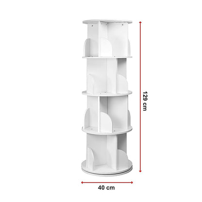 Rotating Bookcase Shelf Unit 129x40cm