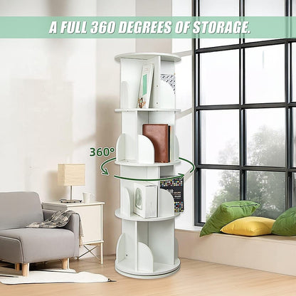 Rotating Bookcase Shelf Unit 129x40cm