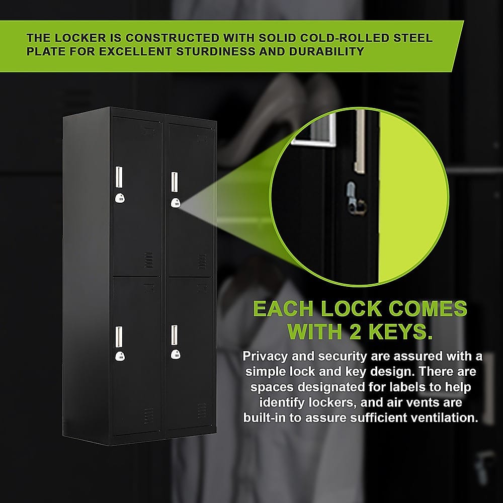 Steel Office Storage Locker Four Door 2x2cm