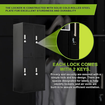 Steel Office Storage Locker Four Door 2x2cm