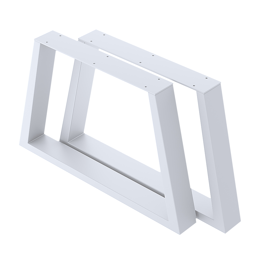 Retro Industrial Trapezium Table Bench - White