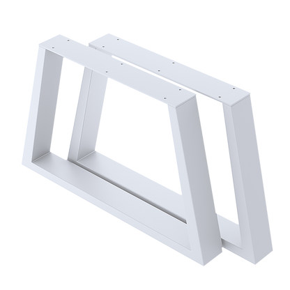 Retro Industrial Trapezium Table Bench - White