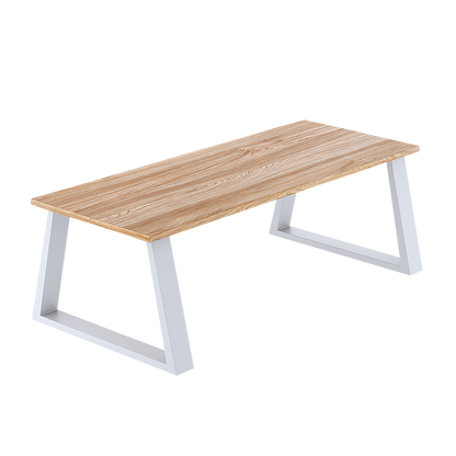Retro Industrial Trapezium Table Bench - White