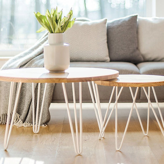 Table Legs – 4-Piece 41cm White 3-Rod Metal Supports
