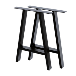 Rustic Vintage Steel Dining Table Legs (71Cm, 2X, Black)