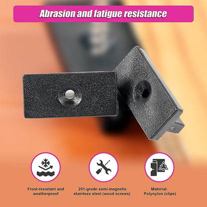Composite Decking Hidden Fixing Fasteners (100 Plastic T Clips & Screws)