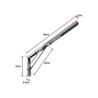 Heavy Duty Stainless Steel Folding Table Bracket (2X 20", 50Kg Load)
