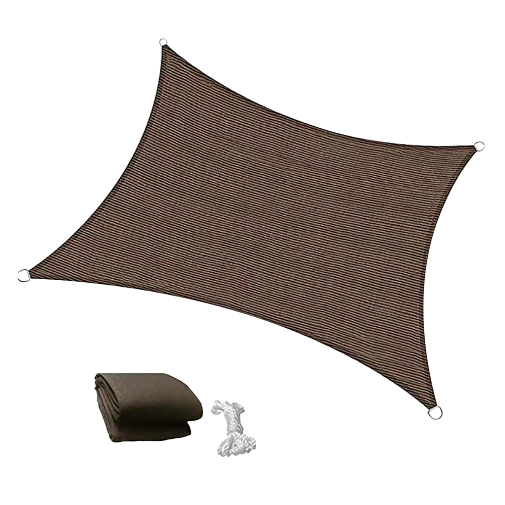 Rectangle Sun Shade Sail Canopy Cover Coffee