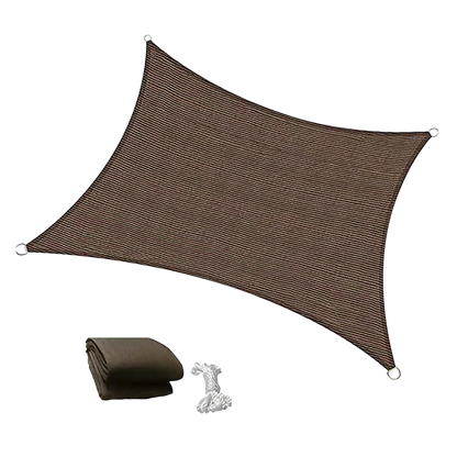 Rectangle Sun Shade Sail Canopy Cover Coffee