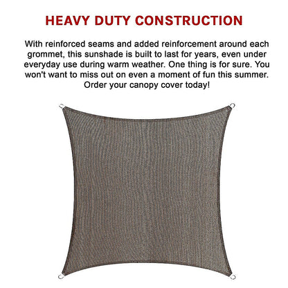 Rectangle Sun Shade Sail Canopy Cover Coffee