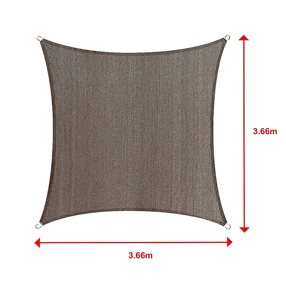 Rectangle Sun Shade Sail Canopy Cover Coffee
