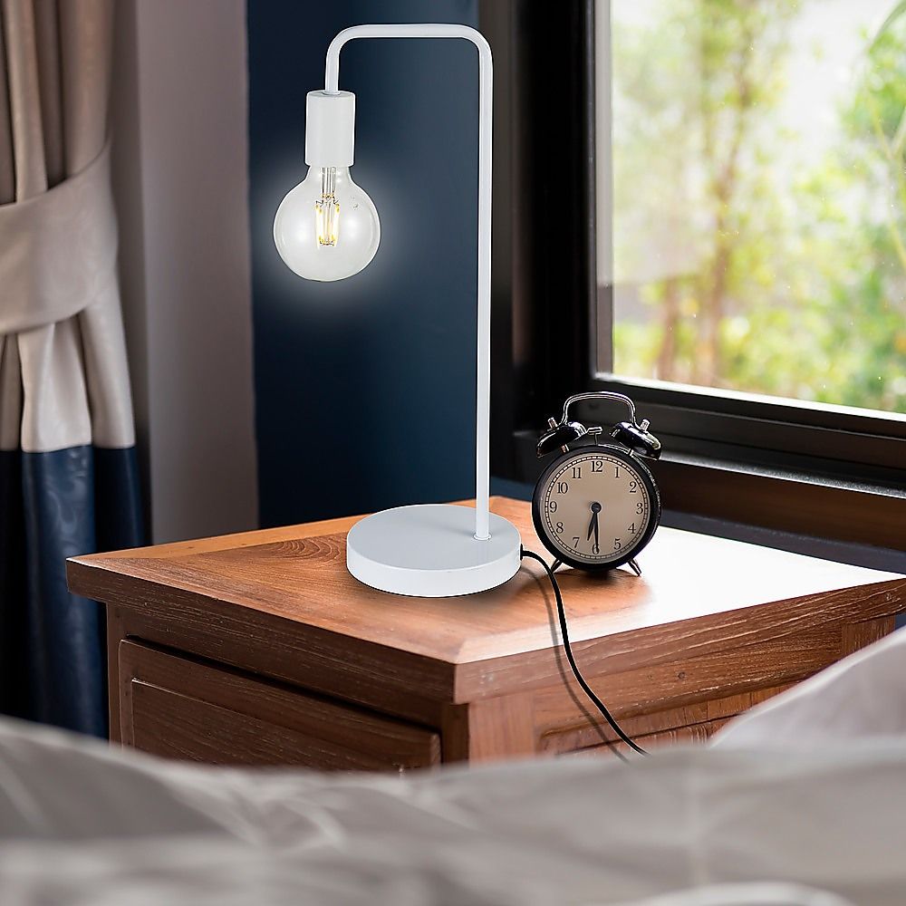 Modern Table Lamp Desk Light Base Bedside Bedroom White