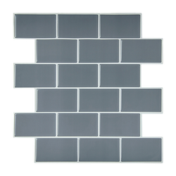 Tiles 3D Peel And Stick Wall Tile Dark Grey 10 Sheets