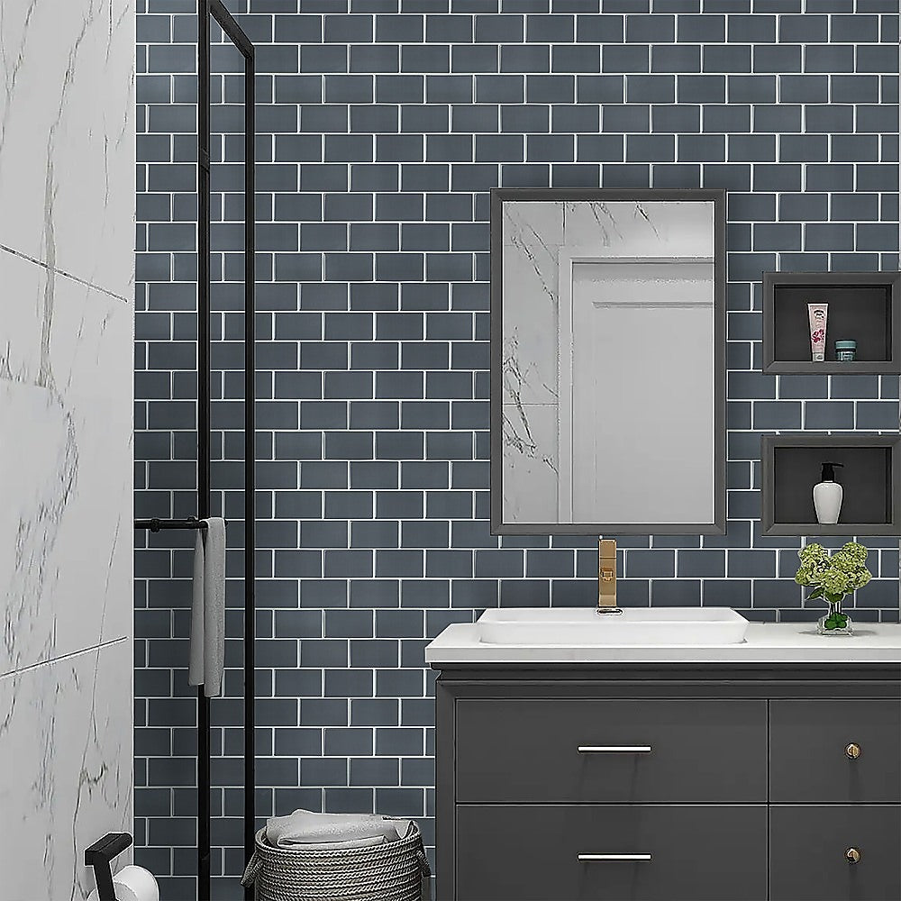 Tiles 3D Peel And Stick Wall Tile Dark Grey 10 Sheets