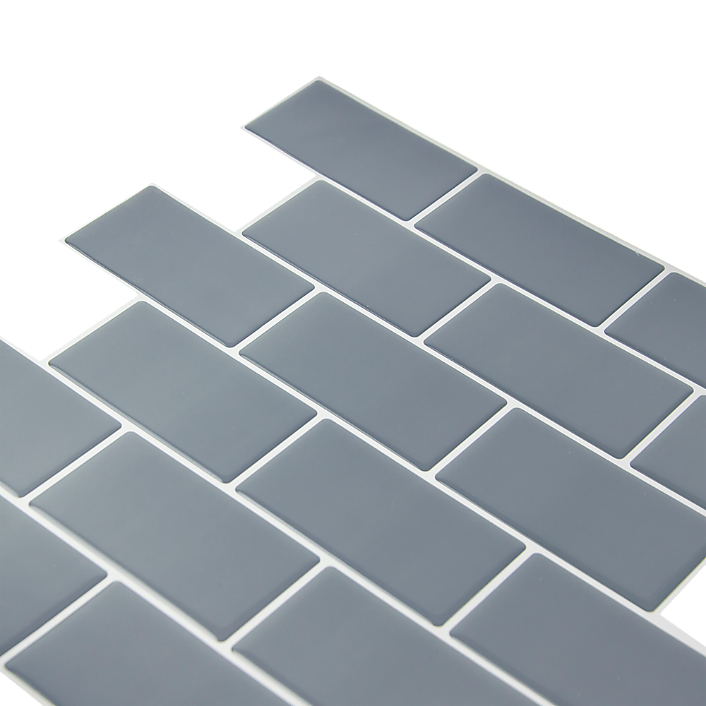 Tiles 3D Peel And Stick Wall Tile Dark Grey 10 Sheets