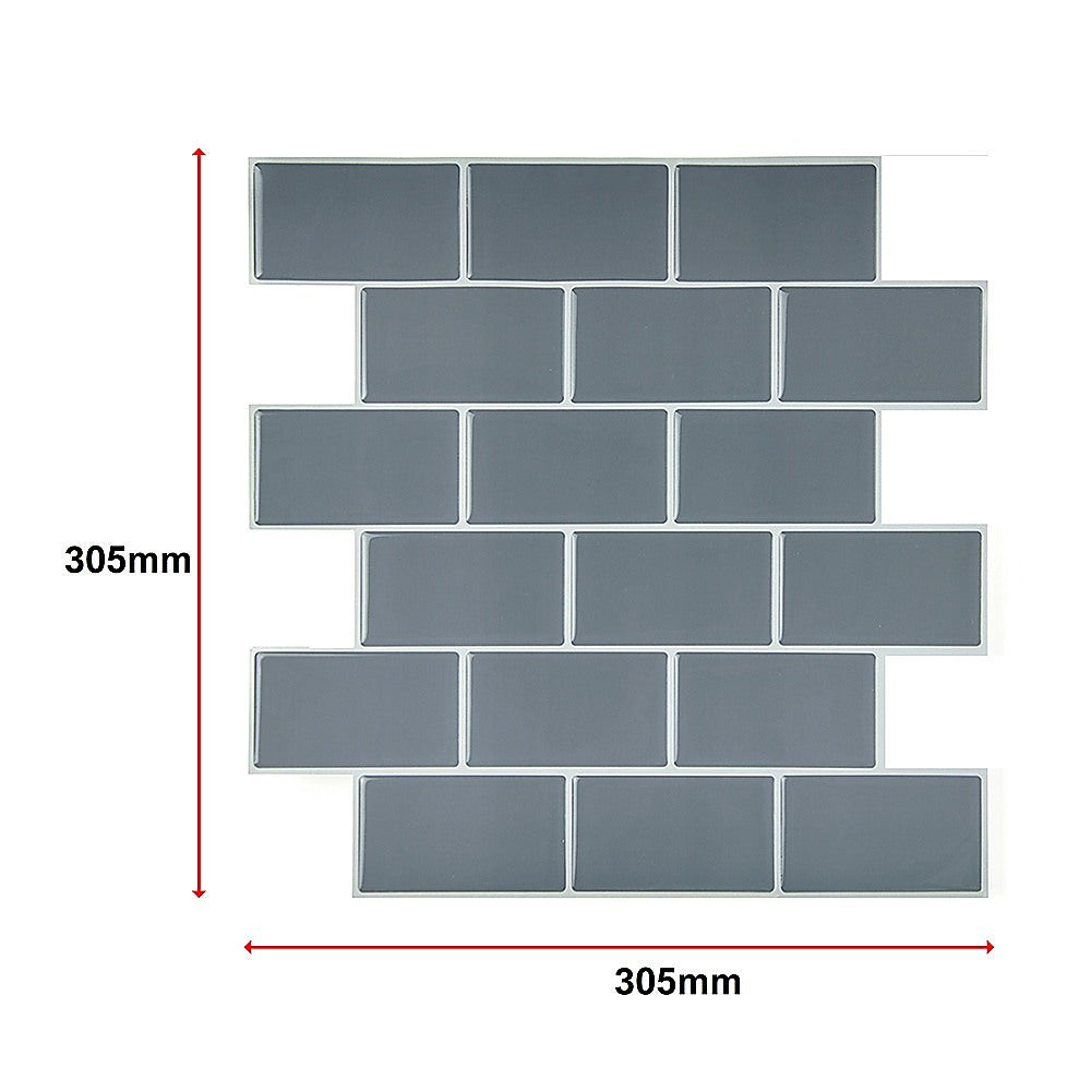 Tiles 3D Peel And Stick Wall Tile Dark Grey 10 Sheets