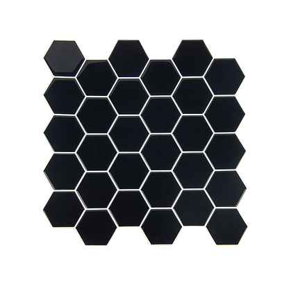 Tiles 3D Peel And Stick Wall Tile Hexagonal Mosaic Black 10 Sheets