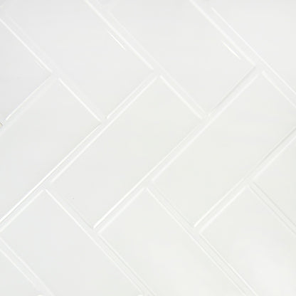 Tiles 3D Peel And Stick Wall Tile Herringbone White 10 Sheets