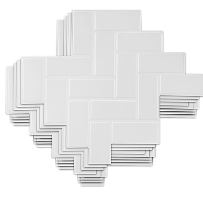 Tiles 3D Peel And Stick Wall Tile Herringbone White 10 Sheets