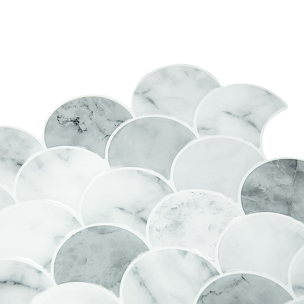 Tiles 3D Peel And Stick Wall Tile Fish Scale Mosaic 10 Sheets