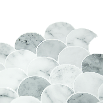 Tiles 3D Peel And Stick Wall Tile Fish Scale Mosaic 10 Sheets