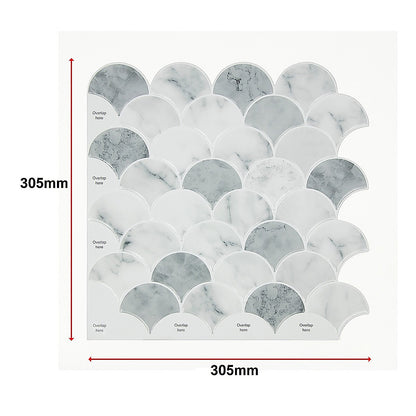 Tiles 3D Peel And Stick Wall Tile Fish Scale Mosaic 10 Sheets