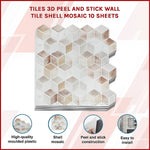 Tiles 3D Peel And Stick Wall Tile Shell Mosaic 10 Sheets