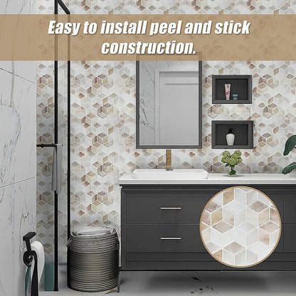 Tiles 3D Peel And Stick Wall Tile Shell Mosaic 10 Sheets